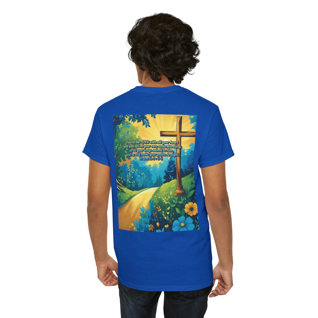 Trust in The Lord Proverbs 3:5-6 Biblical Design Unisex Heavy Cotton Tee Printify