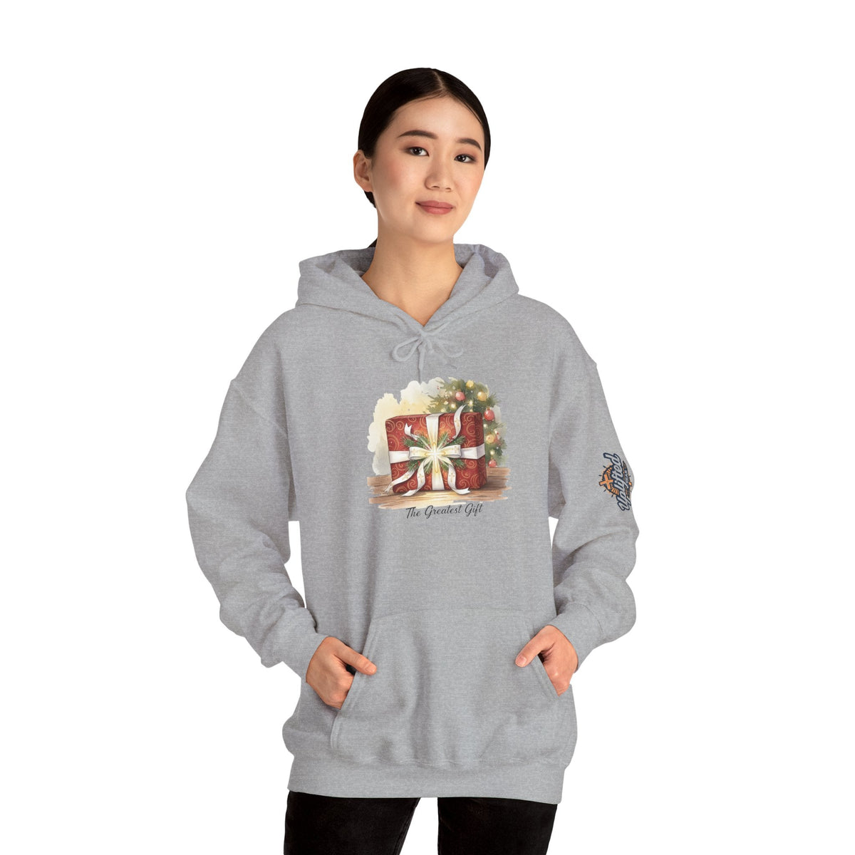The Greatest Gift Hoodie – Cross Bow Present Christian Hoodie for Christmas Salvation & Eternal Faith Printify