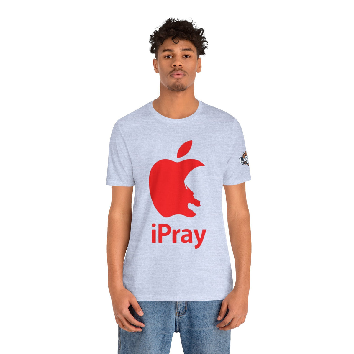 iPray Red Apple Christian T-Shirt — Faith Graphic Tee Printify