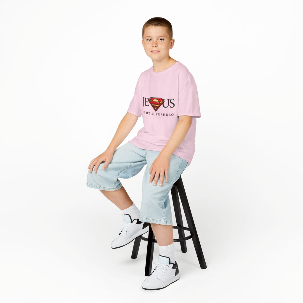 Jesus Is My Superhero T-Shirt — Faith-Based Superman-Inspired Tee Printify