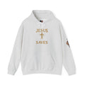 Jesus Saves Hoodie – Radiant Cross & Rays of Light Christian Sweatshirt for Eternal Hope & Faith Printify