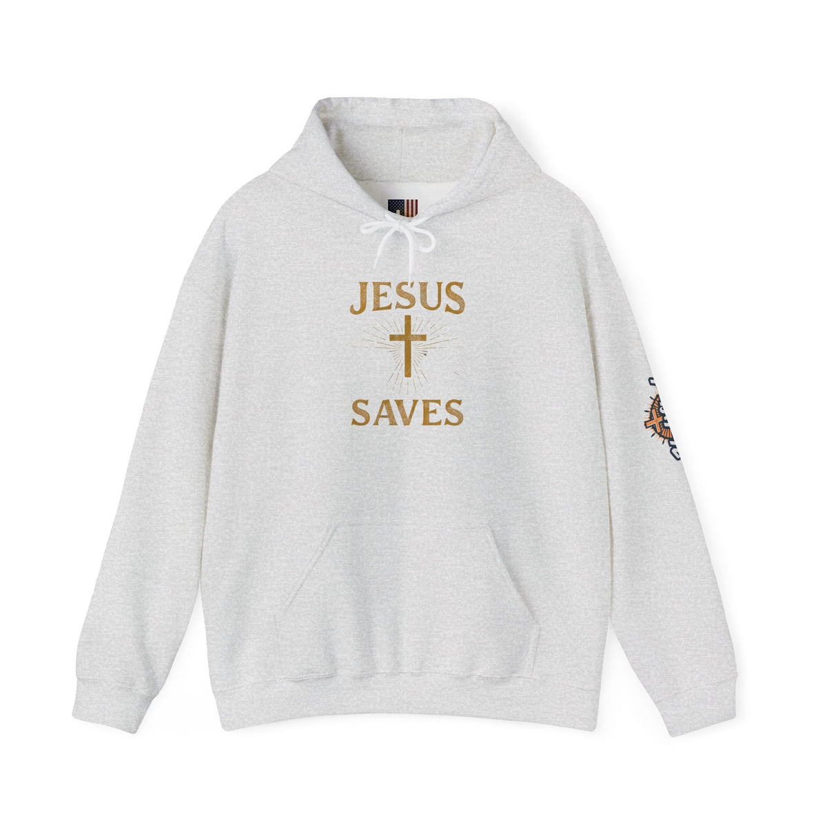 Jesus Saves Hoodie – Radiant Cross & Rays of Light Christian Sweatshirt for Eternal Hope & Faith Printify