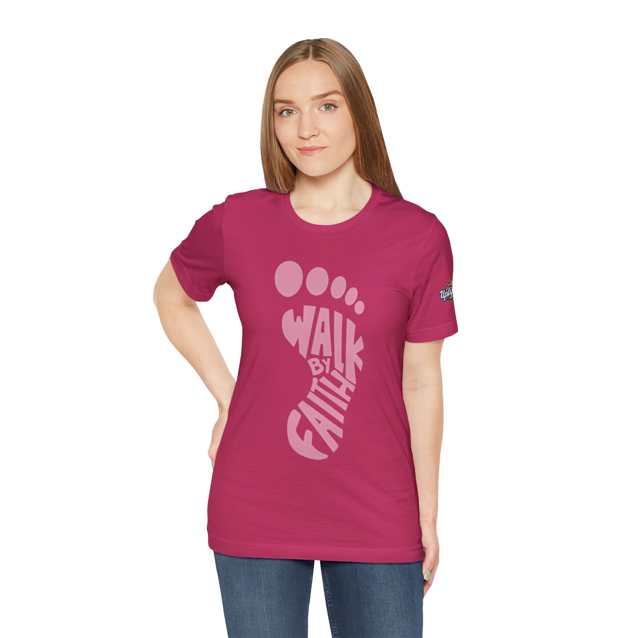 Walk By Faith Footprint T-Shirt Printify