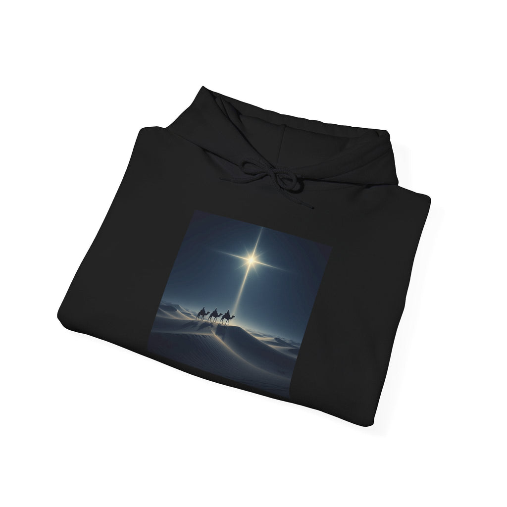 3 Wise Men Hoodie – Magi Camels Nativity Journey Christian Christmas Sweatshirt for Epiphany Faith & Holy Night Printify