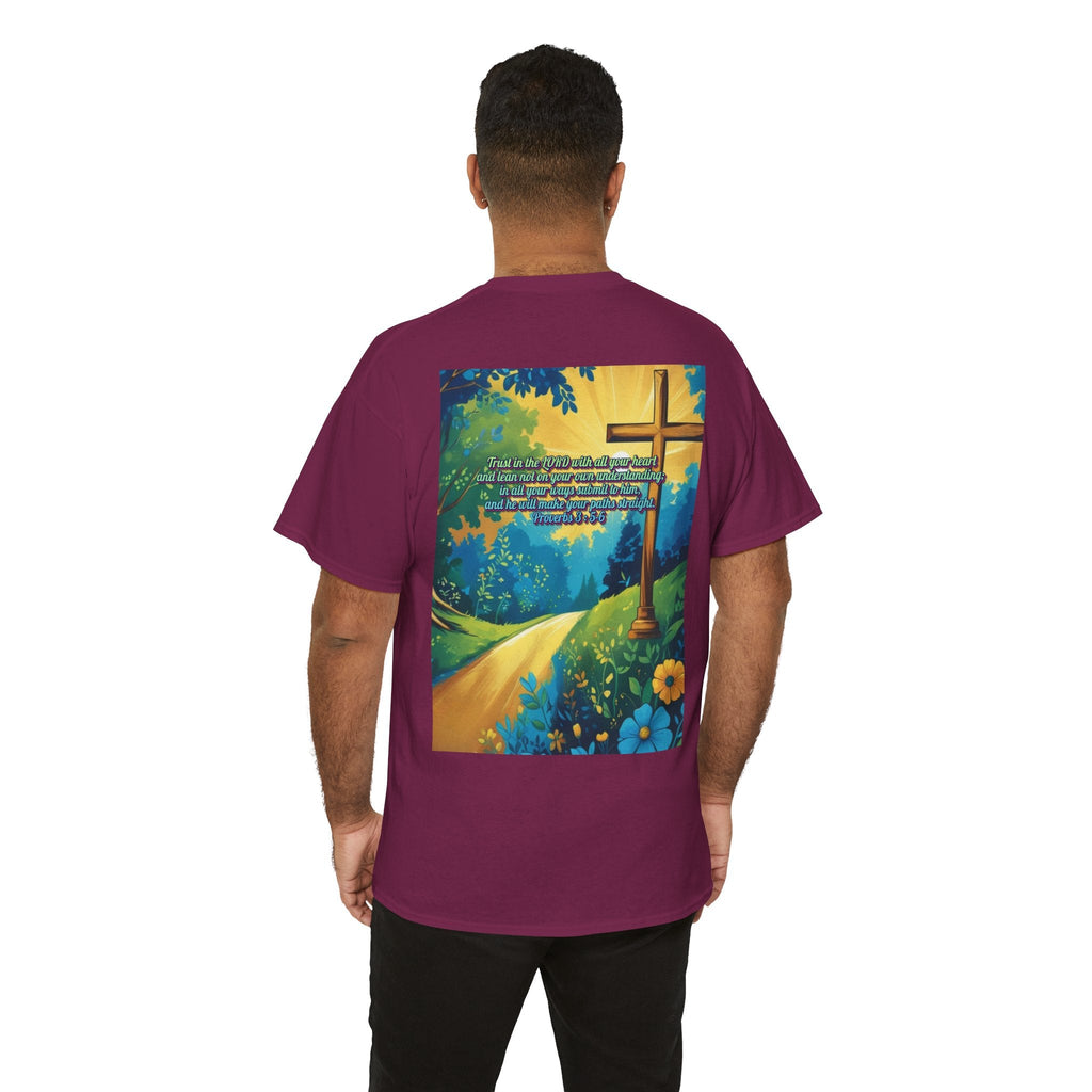 Trust in The Lord Proverbs 3:5-6 Biblical Design Unisex Heavy Cotton Tee Printify