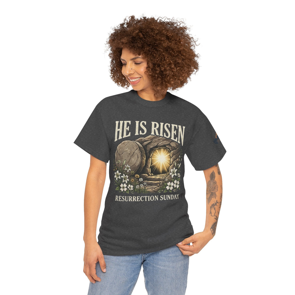 He Is Risen T-Shirt — Jesus Christ Resurrection Easter Tee Printify