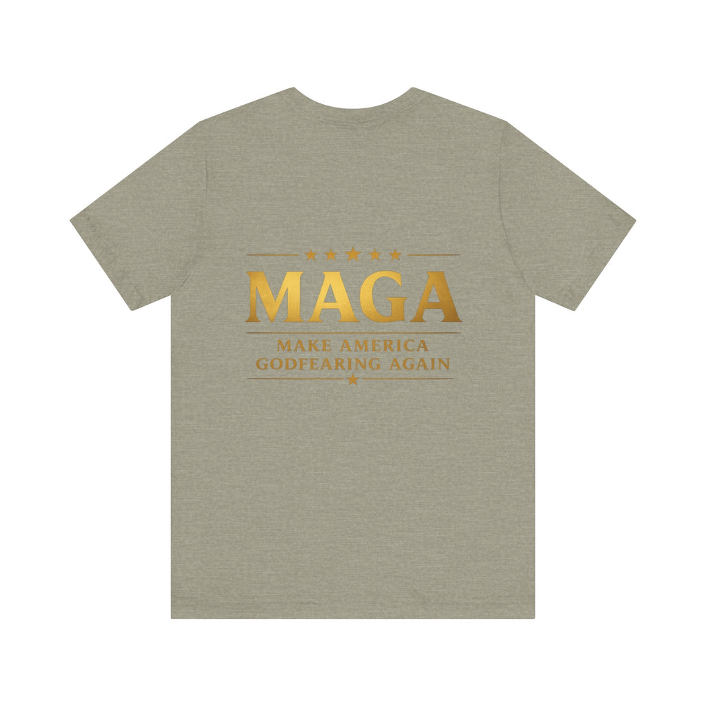 MAGA Gold Letter T-Shirt — "Make America Great Again" Printify