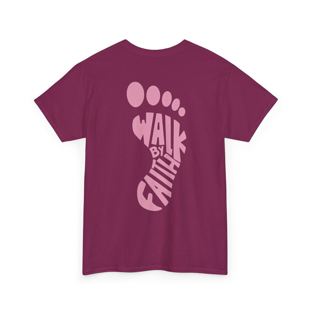 Walk By Faith Footprint T-Shirt Printify