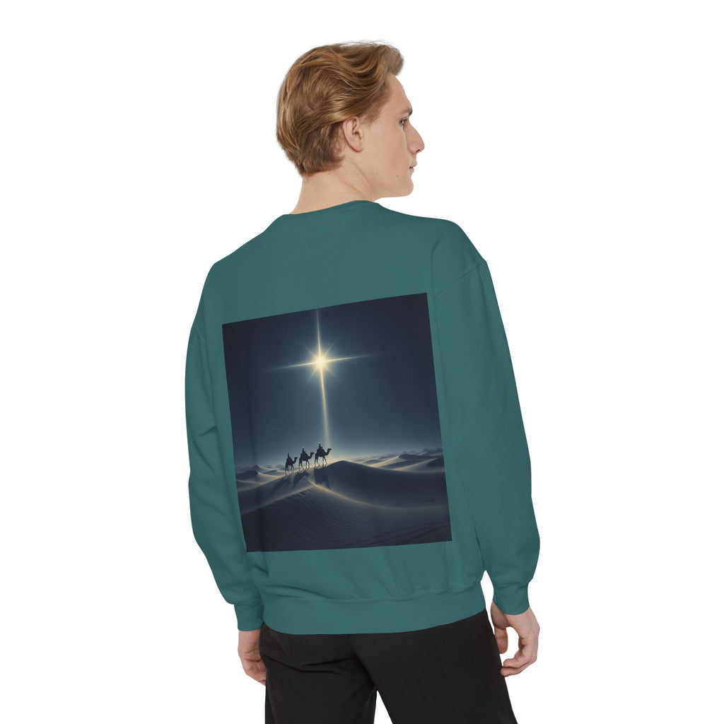 3 Wise Men Sweatshirt – Magi Camels Nativity Journey Christian Christmas Sweatshirt for Epiphany Faith & Holy Night Printify