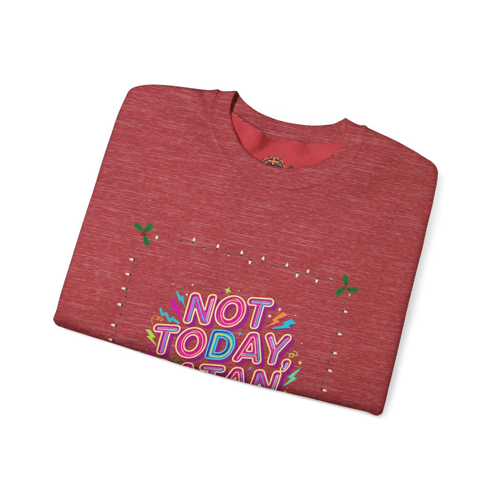 🔥 Not Today, Satan – Retro 90s Christian Sweatshirt | Neon Faith Tee | Funky Cartoon Devil | Bold Bible Verse Shirt | Uplifted Gear Printify