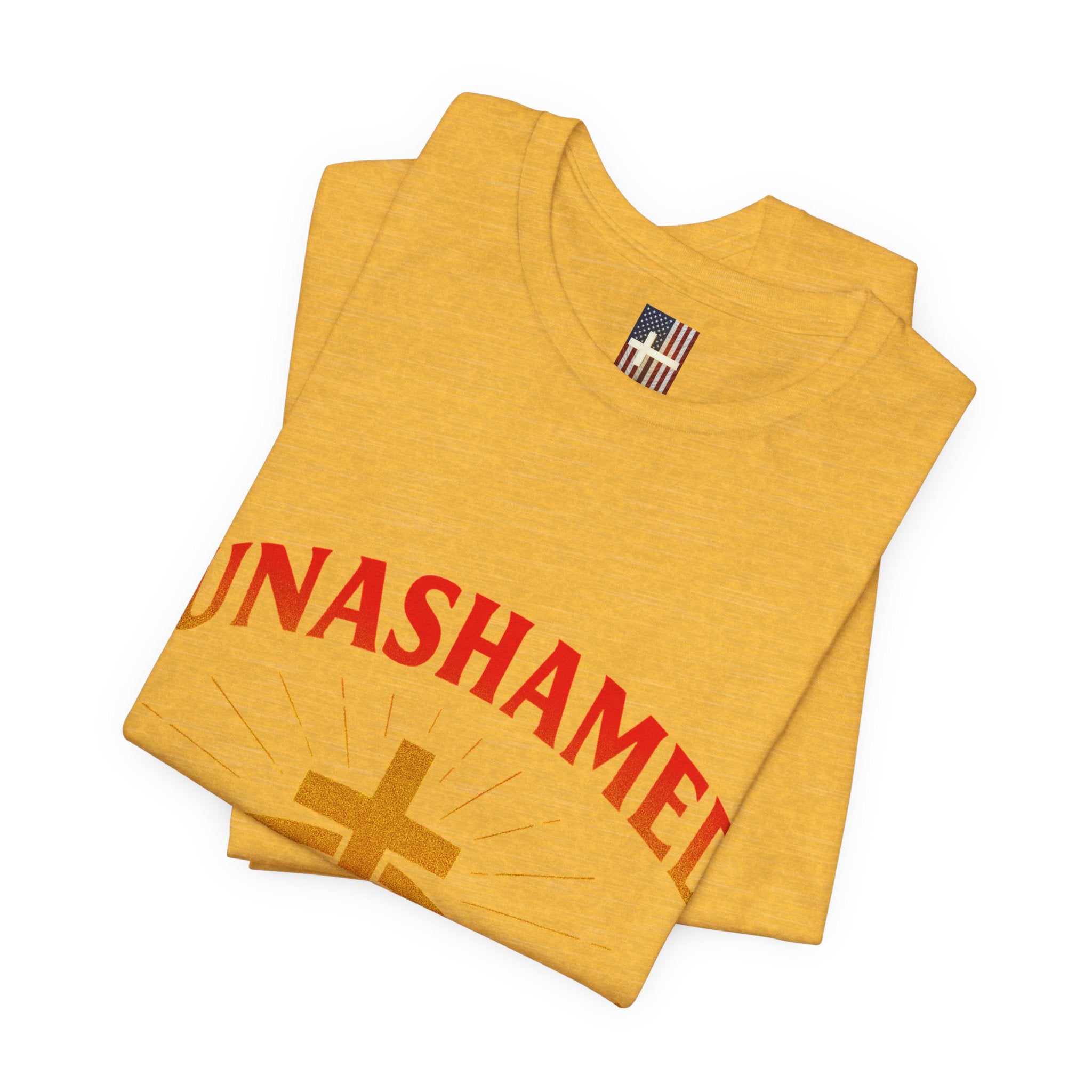 Unashamed T-shirt – Ichthys Jesus Fish & Cross Christian T-shirt for Romans 1:16 Bold Faith Printify