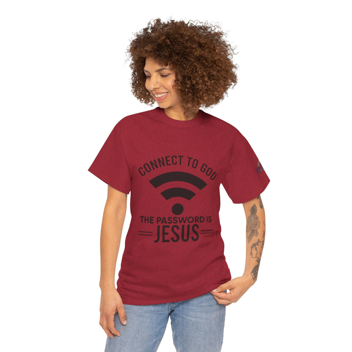 Connect to God T-shirt - WIFI Password is Jesus - Funny Christian Faith T-shirt Printify