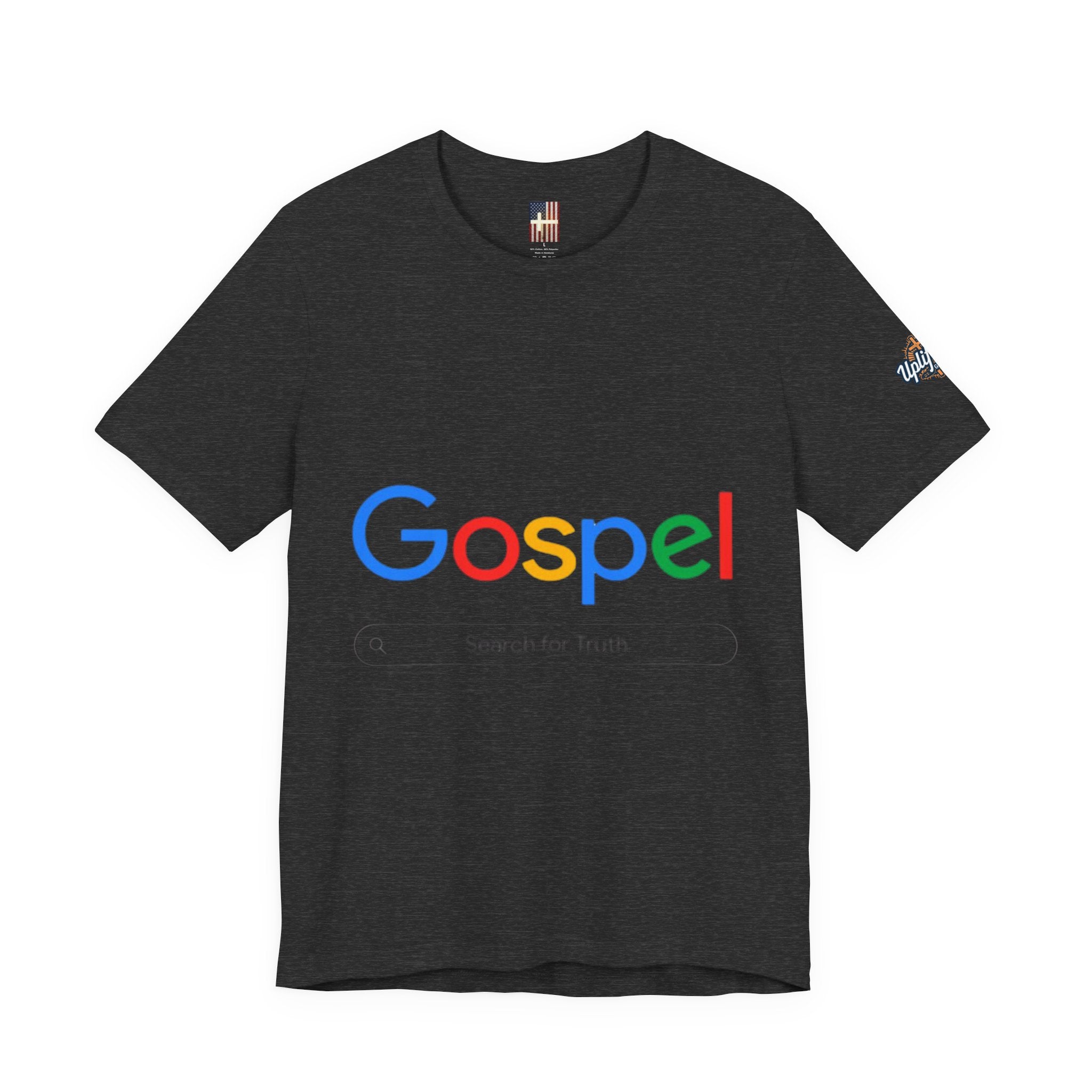 Gospel Graphic Tee — "Gospel" Colorful Logo Christian T-Shirt Printify