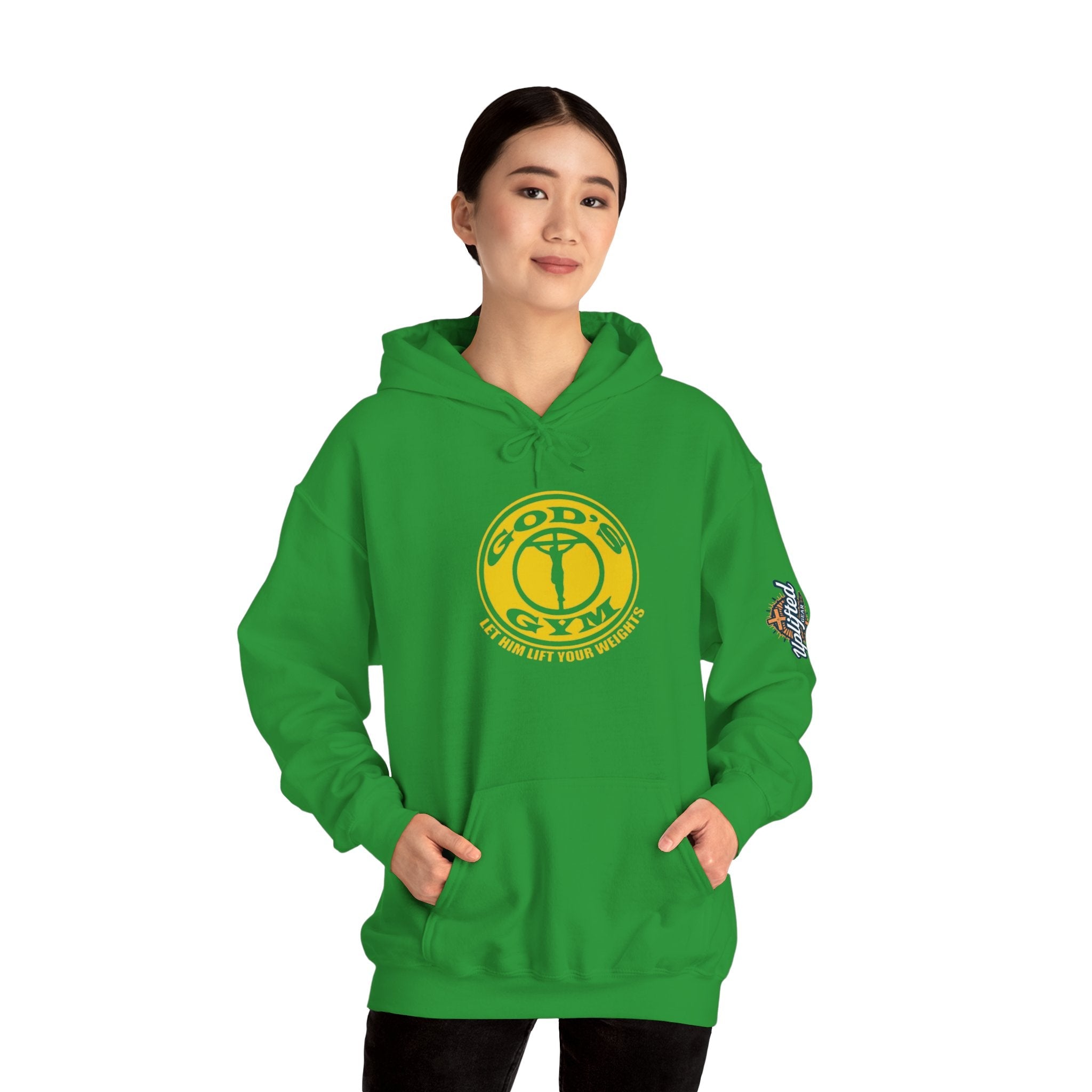 God's Gym Hoodie — "Let Him Lift Your Weights" Christian Fitness Hoodie Printify