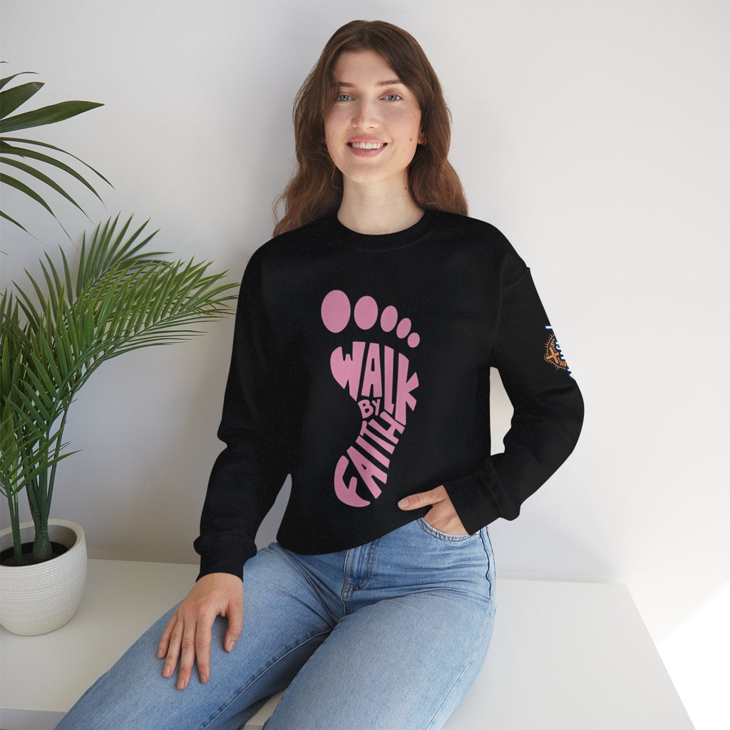Walk By Faith Footprint Sweatshirt Printify