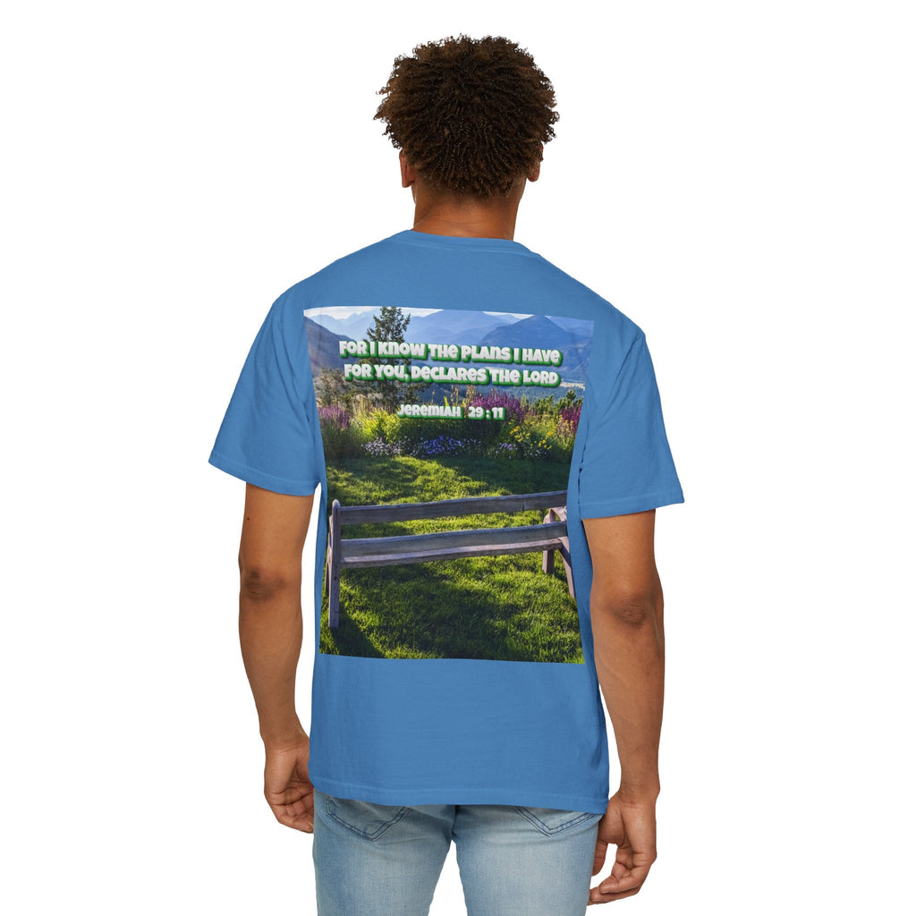 Bible Verse Unisex Garment-Dyed T-shirt  - Jeremiah 29 : 11 Printify