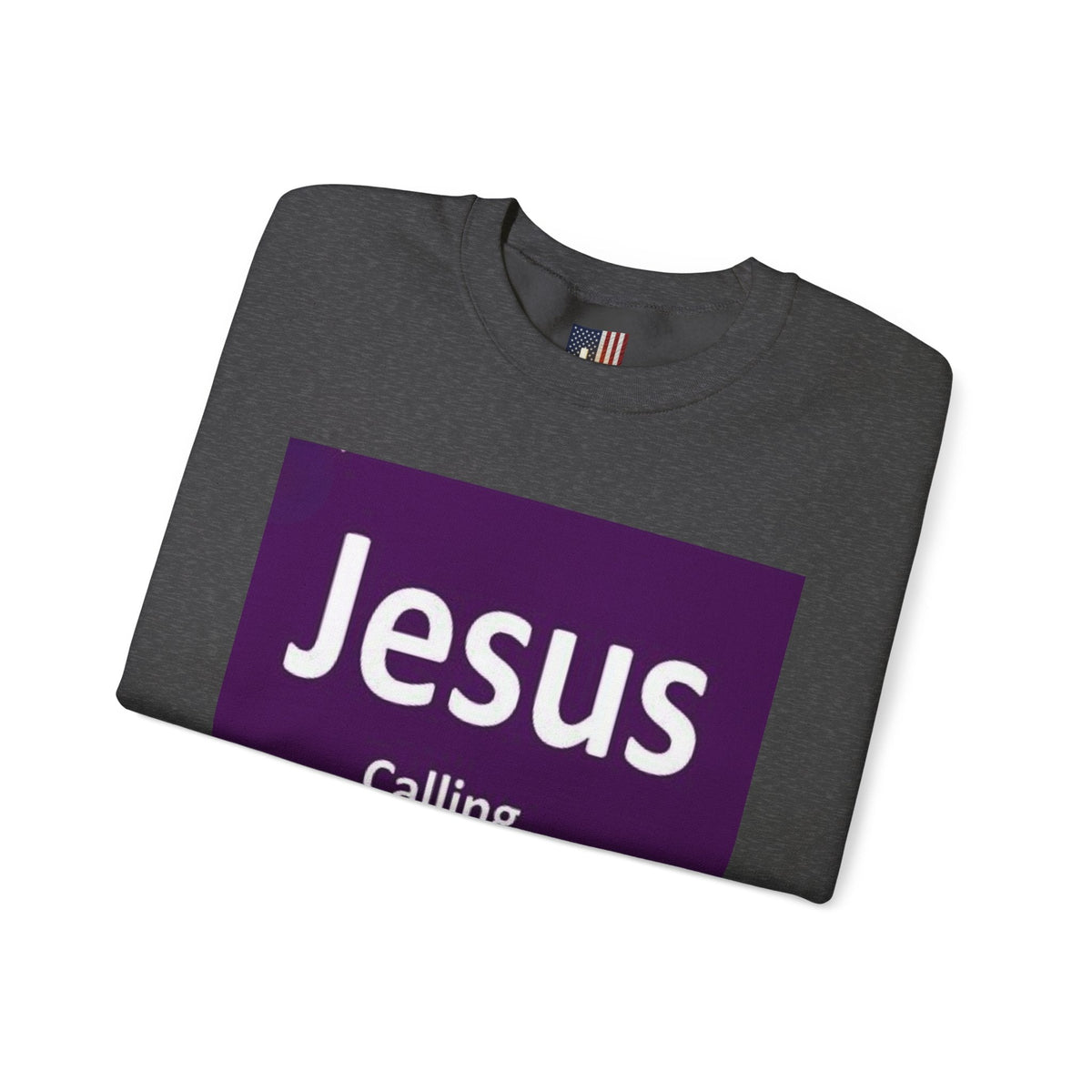 Jesus Calling Sweatshirt – Funny Cell Phone Screen Christian Sweatshirt for Divine Connection & Faith Humor Printify