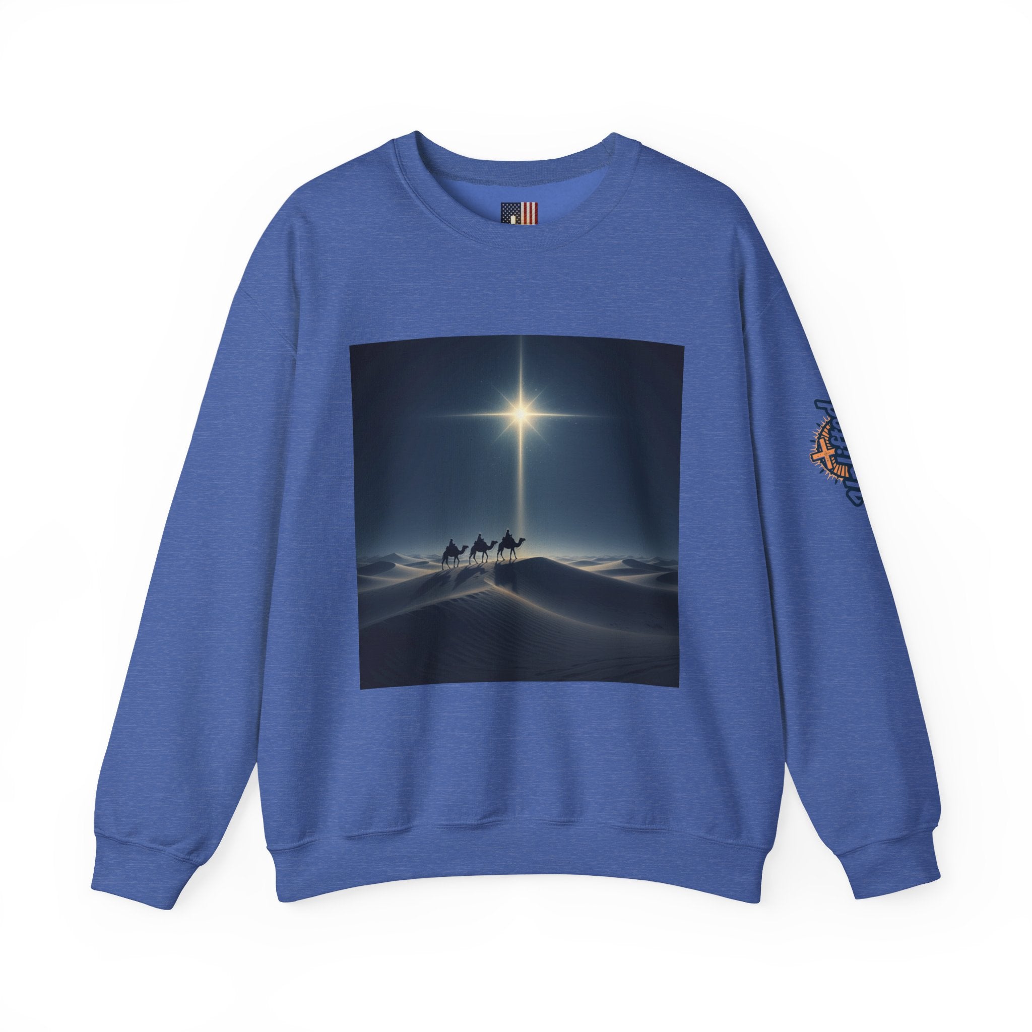 3 Wise Men Sweatshirt – Magi Camels Nativity Journey Christian Christmas Sweatshirt for Epiphany Faith & Holy Night Printify