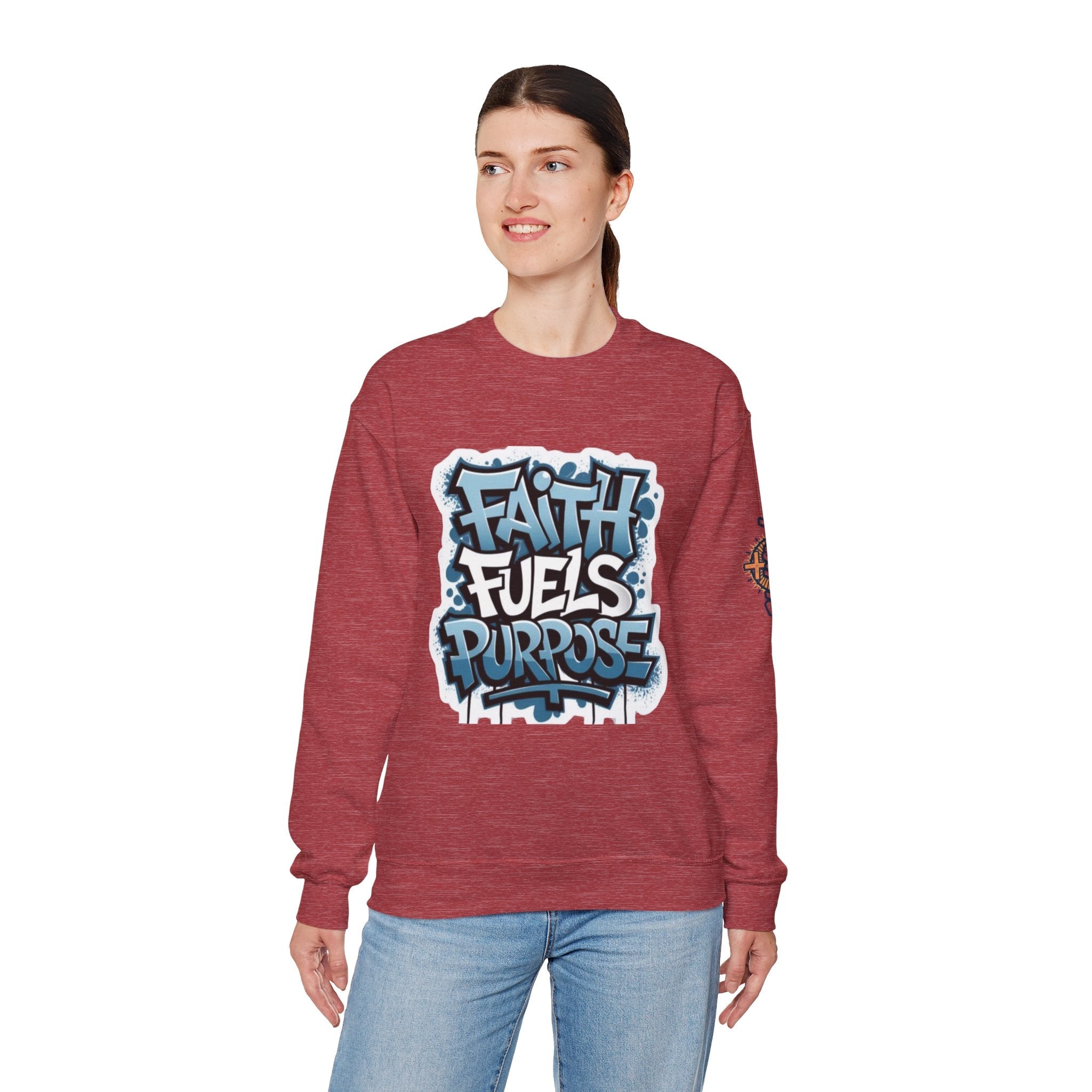Faith Fuels Purpose Sweatshirt – Inspirational Christian Sweatshirt for Divine Drive & Unstoppable Belief Printify