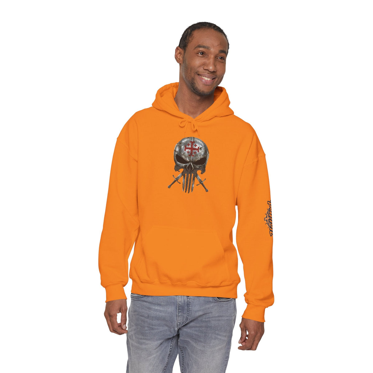 Crusader Knight Christian Skull Hoodie - Warrior Armor of God Hoodie Printify