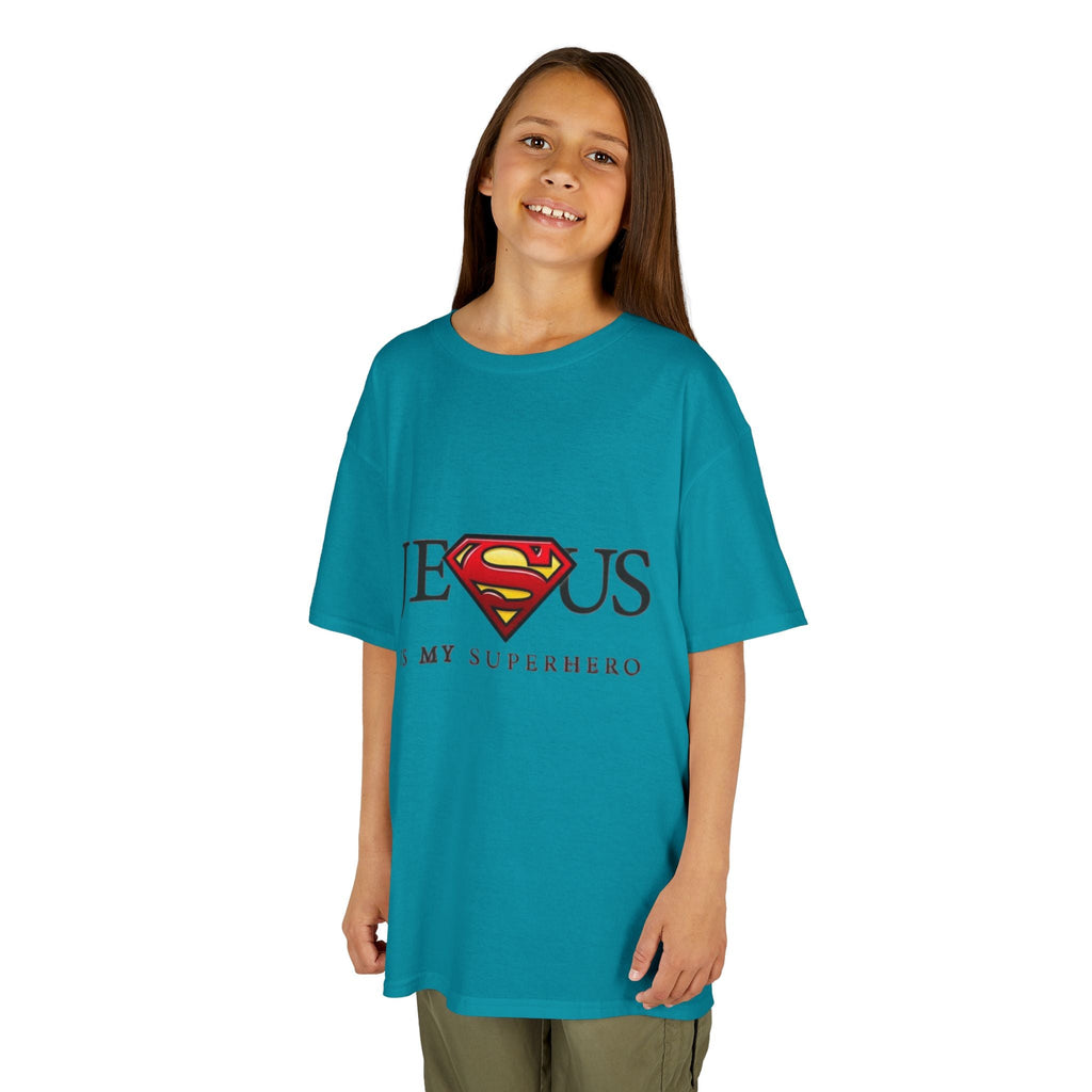 Jesus Is My Superhero T-Shirt — Faith-Based Superman-Inspired Tee Printify