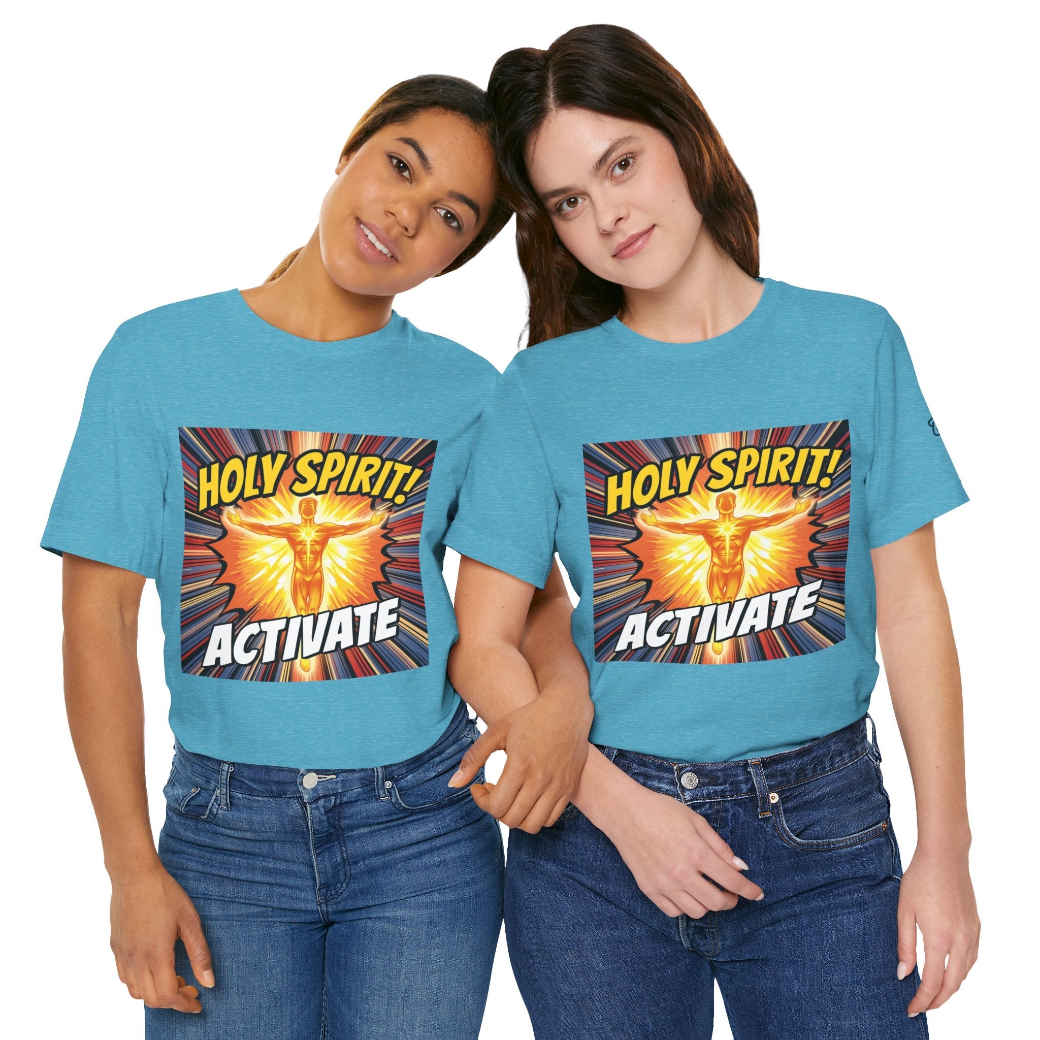 Holy Spirit Activate T-shirt – Superhero Christian T-shirt with Vibrant Power-Up Design for Faith-Fueled Boldness Printify