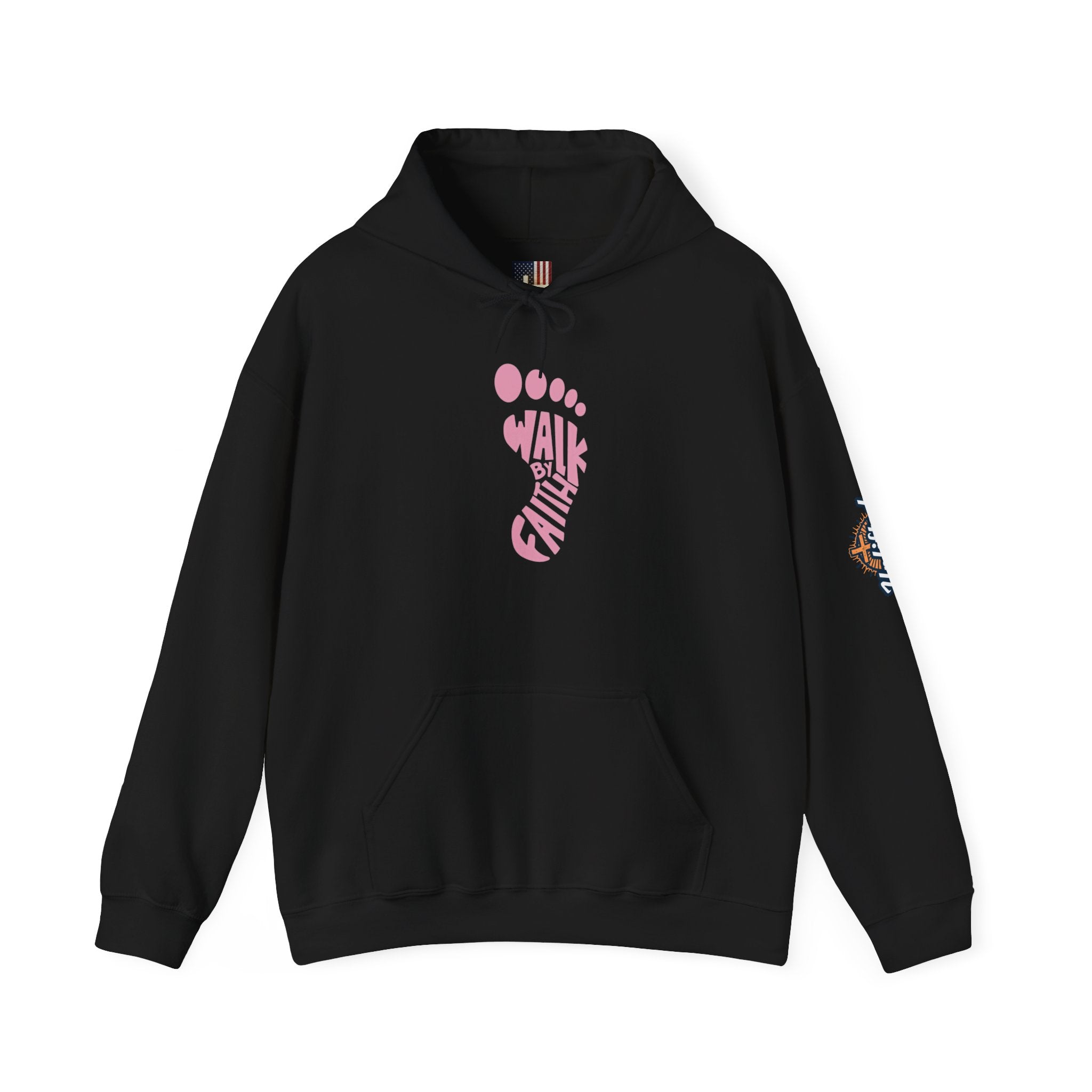 Walk By Faith Footprint Hoodie Printify