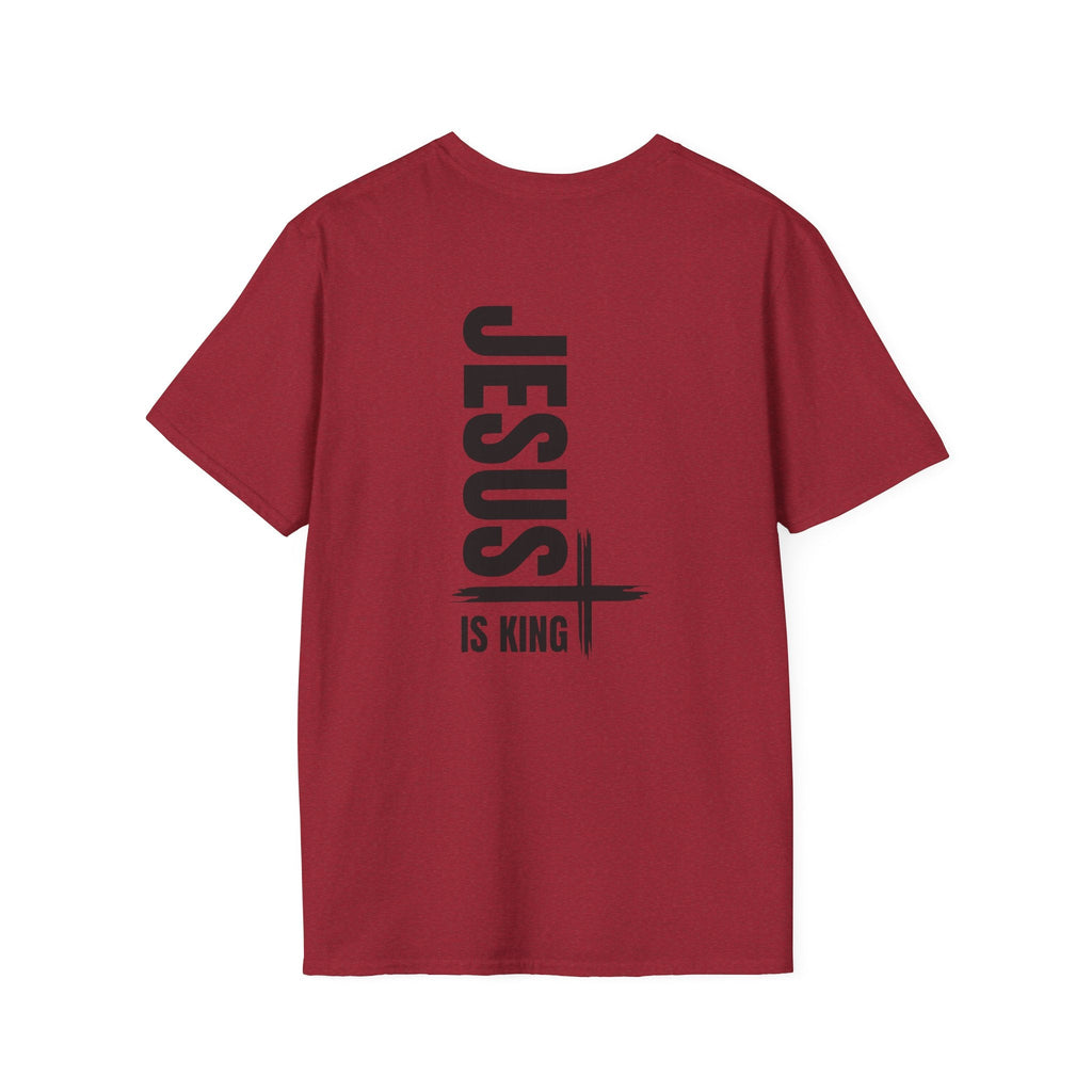 Jesus Is King T-shirt | Modern Typographic Cross Christian T-shirt Printify