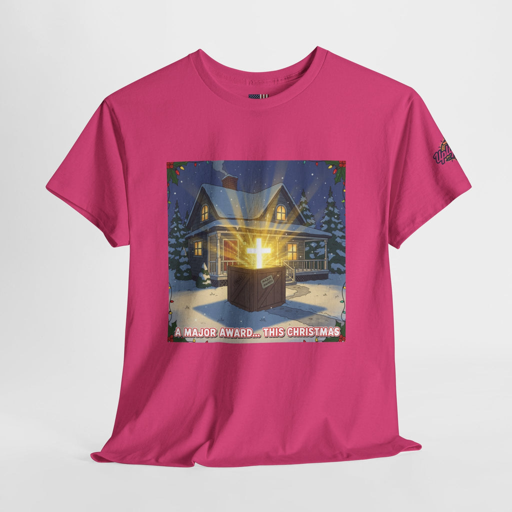 A Major Award This Christmas T-shirt – Fragile Leg Lamp Parody Cross Unboxing Christian T-shirt for Hilarious Faith & Holiday Glow Printify