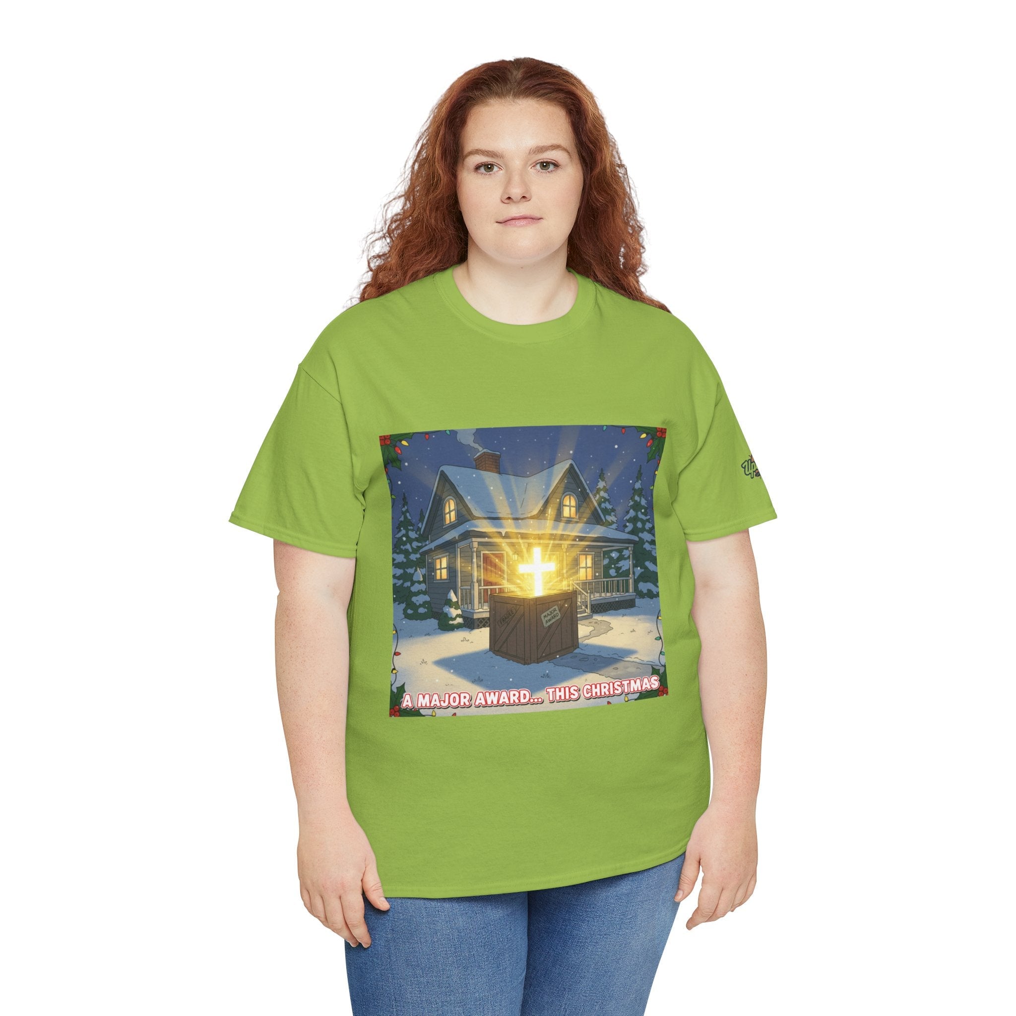 A Major Award This Christmas T-shirt – Fragile Leg Lamp Parody Cross Unboxing Christian T-shirt for Hilarious Faith & Holiday Glow Printify