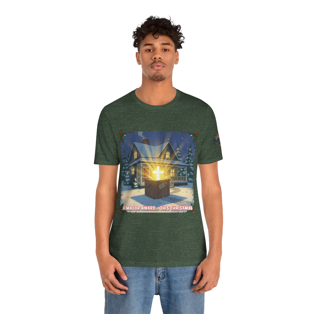 A Major Award This Christmas T-shirt – Fragile Leg Lamp Parody Cross Unboxing Christian T-shirt for Hilarious Faith & Holiday Glow Printify