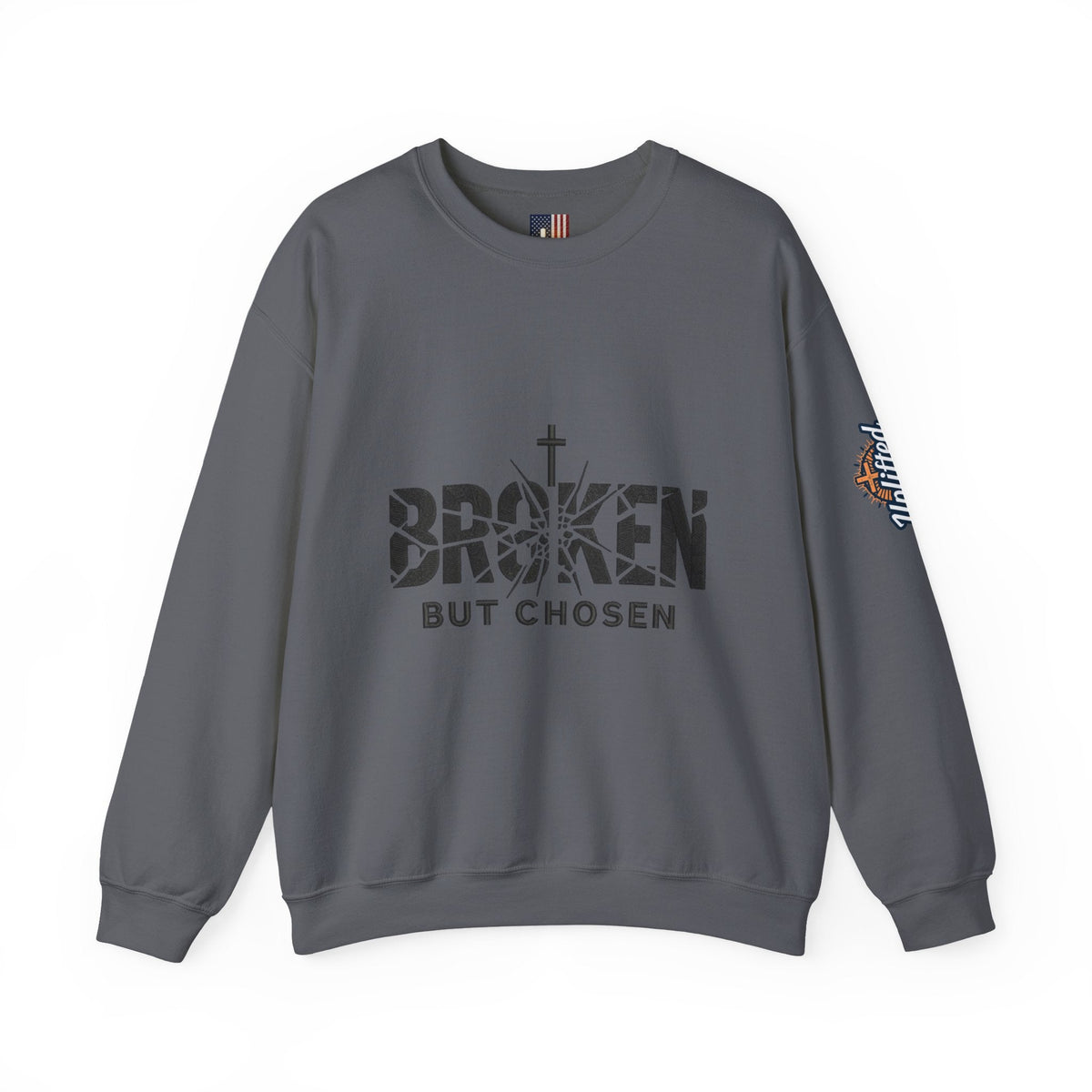 Broken But Chosen Crewneck Sweatshirt Printify