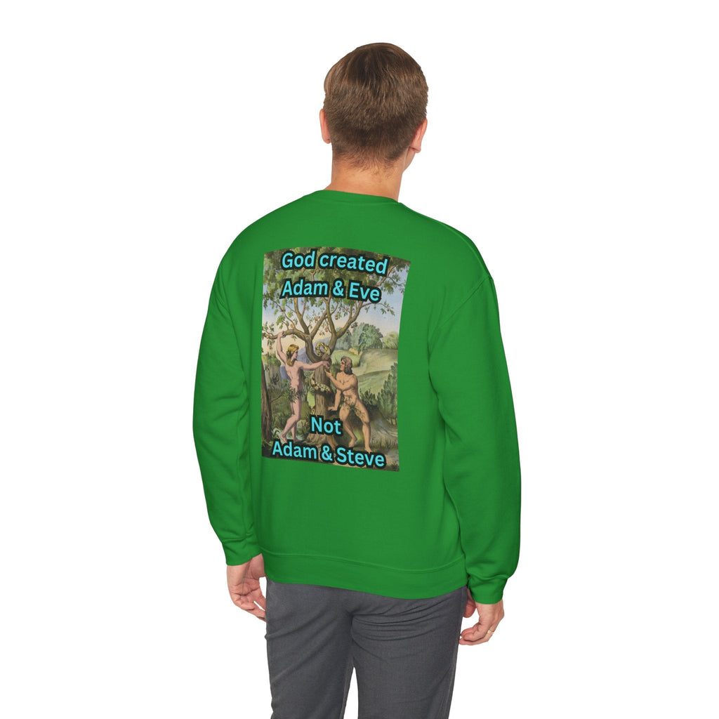God Created Adam and Eve Sweatshirt – Biblical Truth Christian Sweatshirt for Unshakable Faith Printify