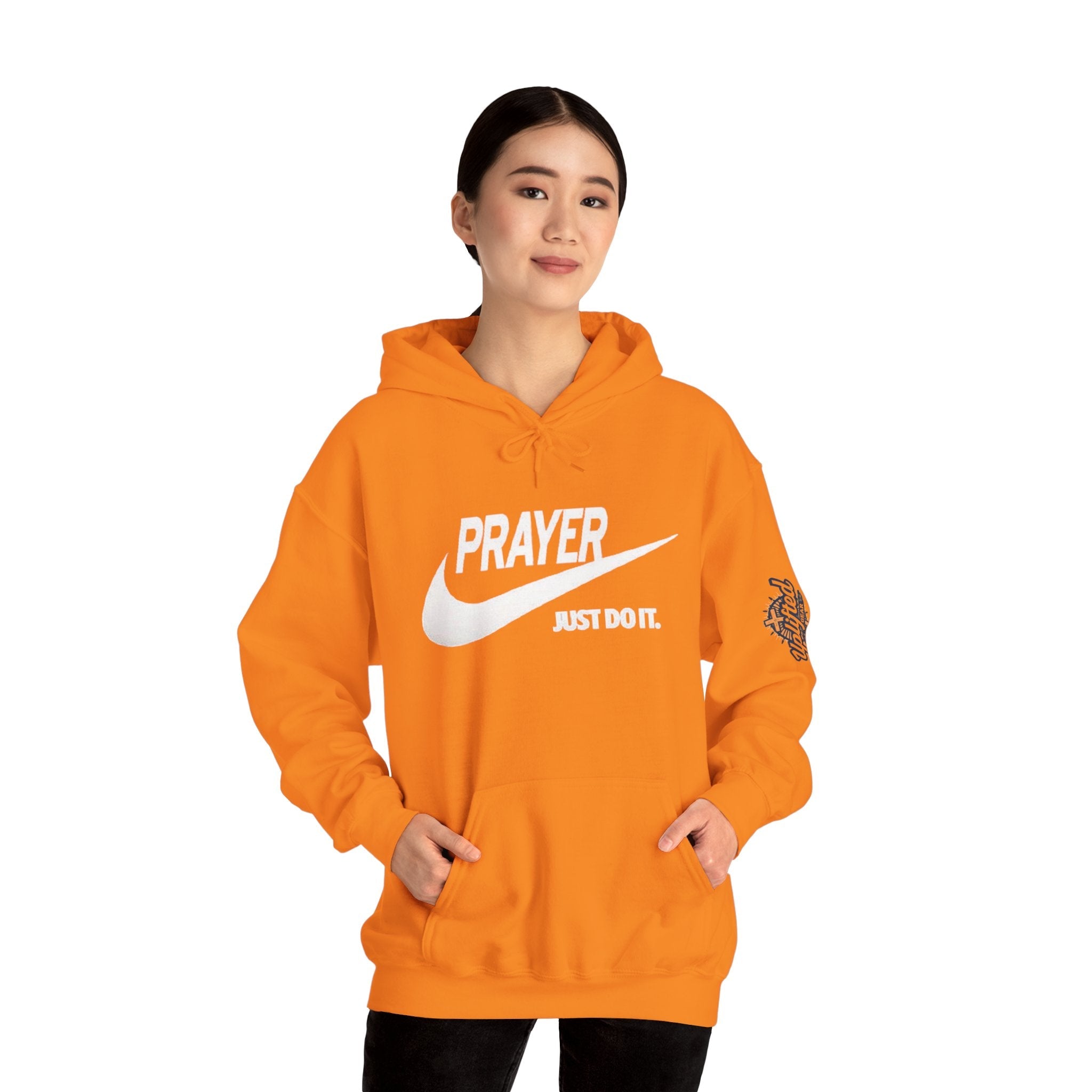 Prayer Just Do It Hoodie - Funny Christian Nike Parody Hoodie - Faith Gear Printify