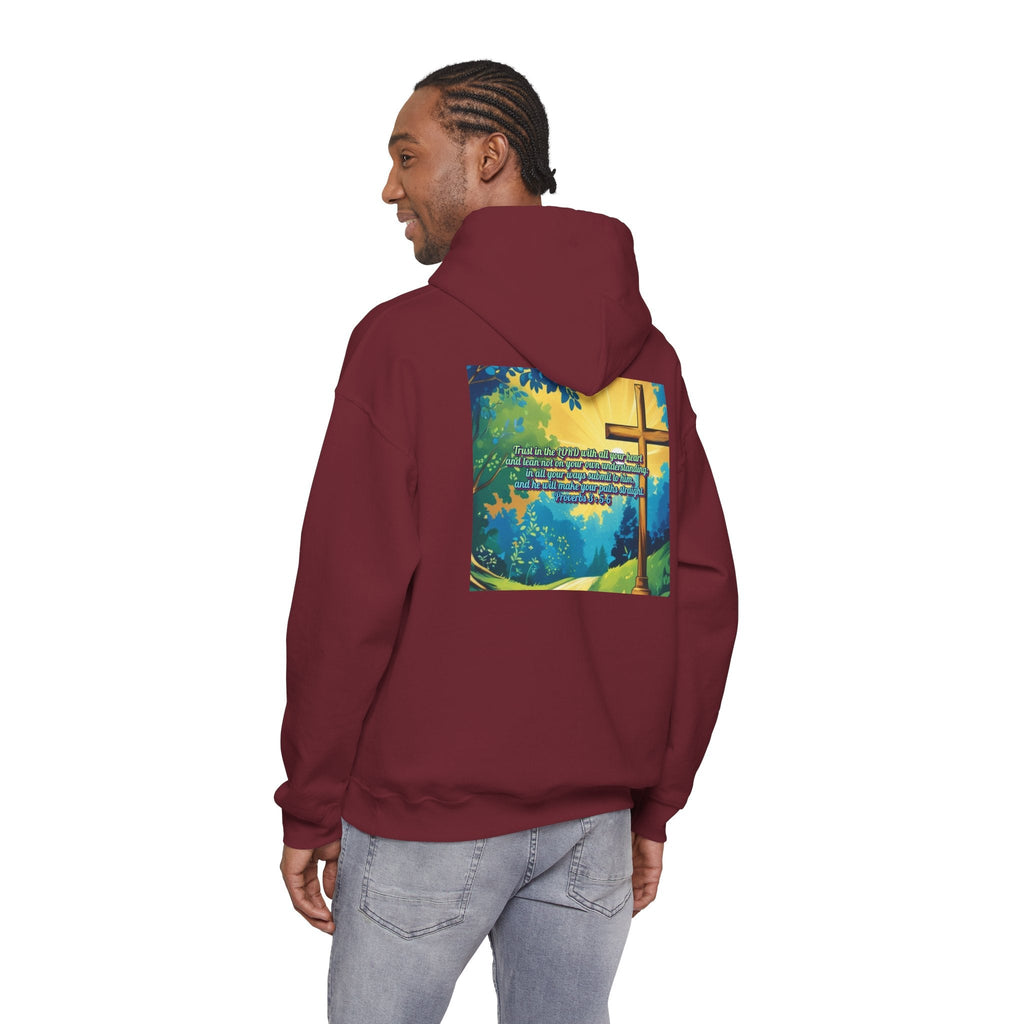 Trust in The Lord Proverbs 3:5-6 Biblical Design Unisex Heavy Blend™ Hooded Sweatshirt Printify