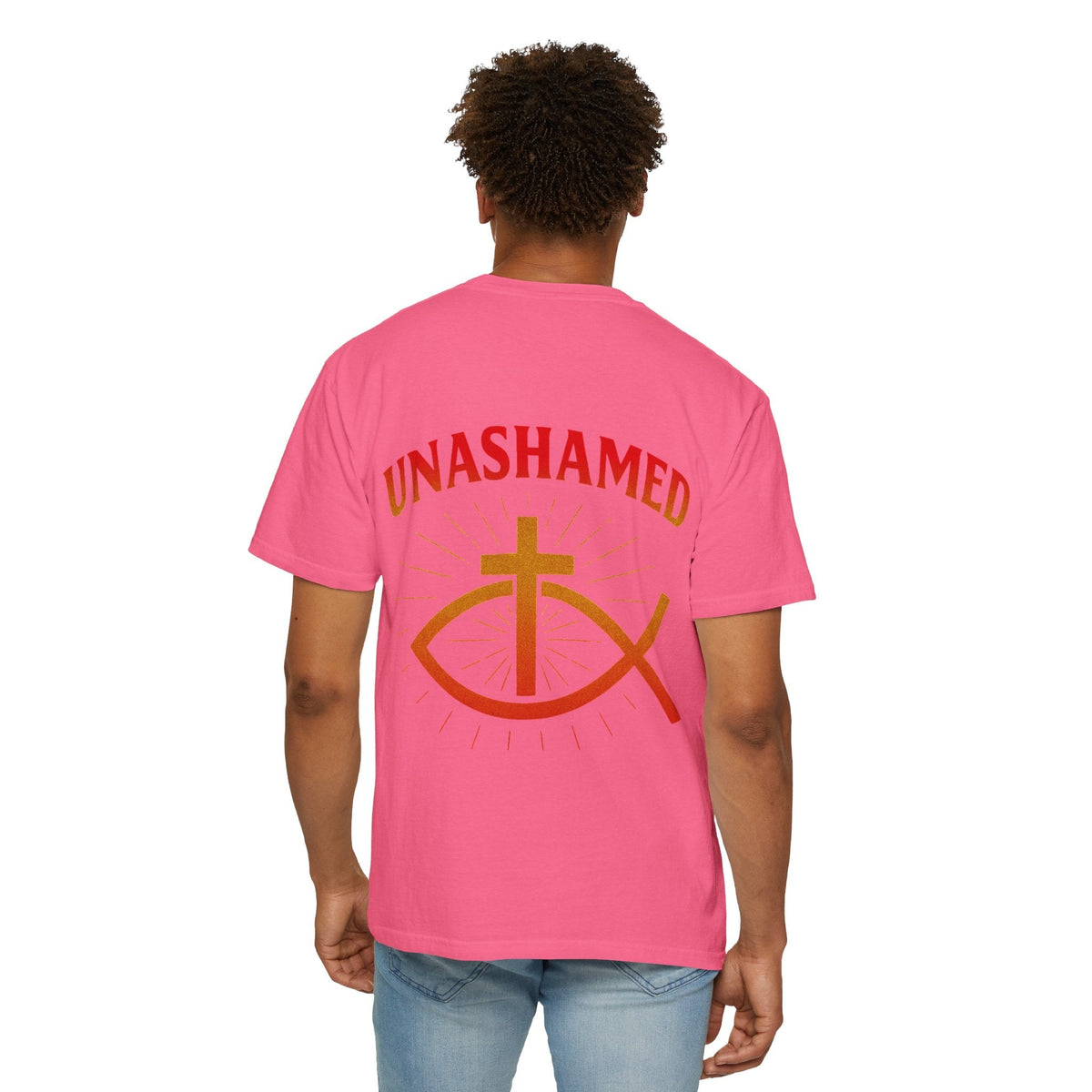 Unashamed T-shirt – Ichthys Jesus Fish & Cross Christian Sweatshirt for Romans 1:16 Bold Faith Printify