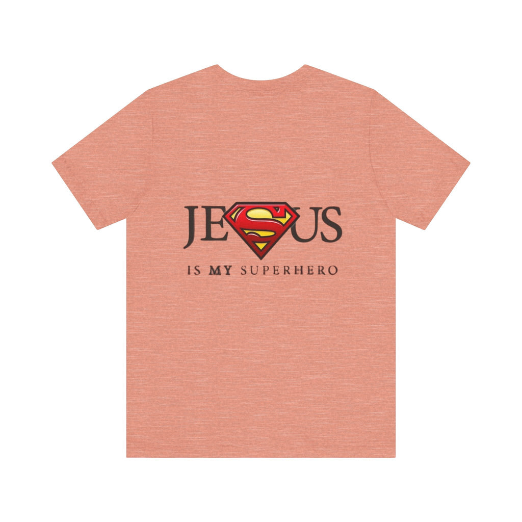 Jesus Is My Superhero T-Shirt — Faith-Based Superman-Inspired Tee Printify