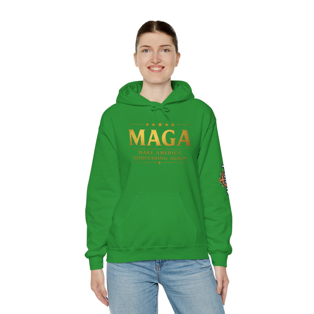 Hoodie - MAGA "Make America Godfearing Again" Political Graphic Hoodie Printify