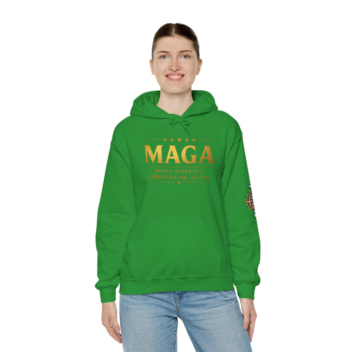 Hoodie - MAGA "Make America Godfearing Again" Political Graphic Hoodie Printify