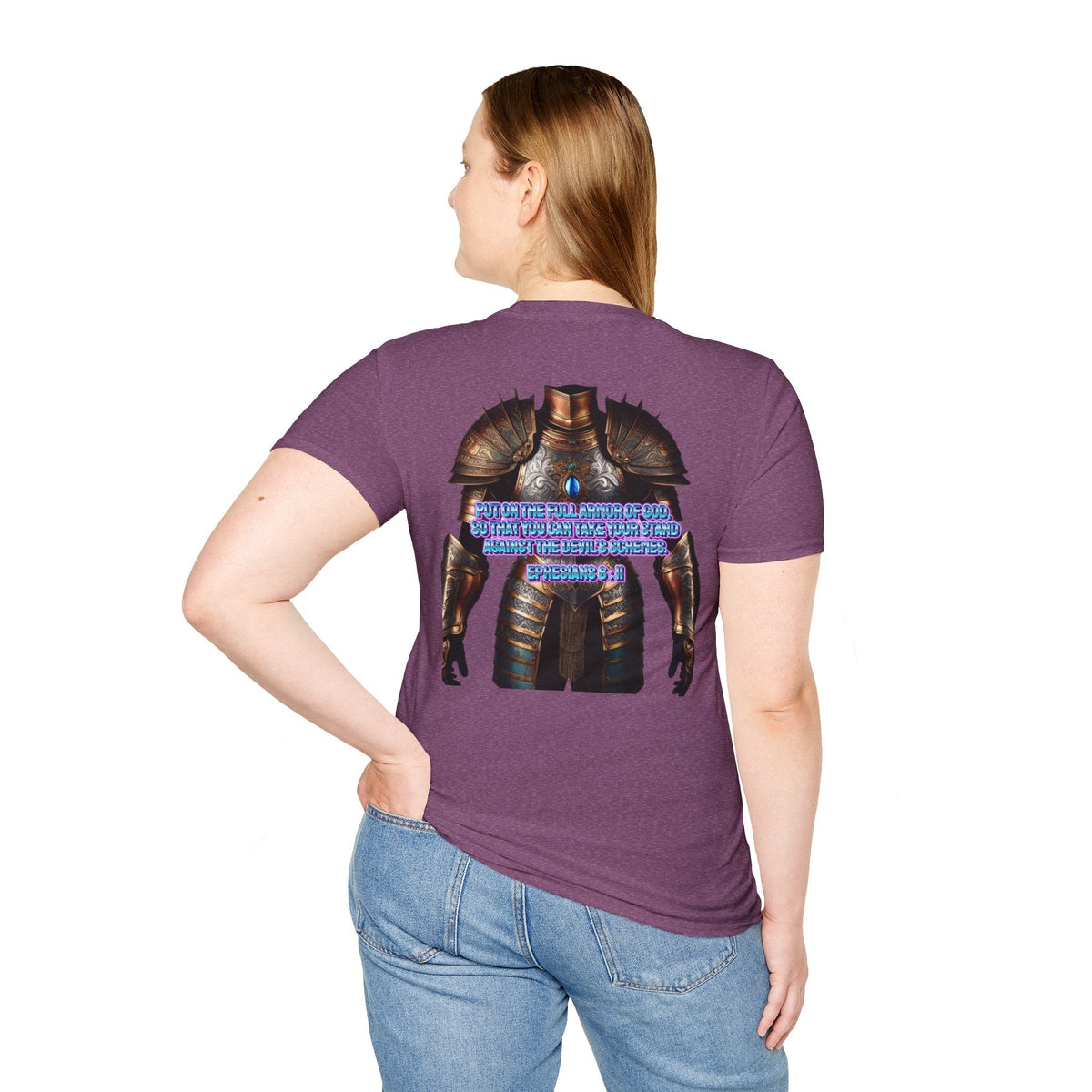 Religious Graphic Tee with Armor Of God Design - Unisex Softstyle T-Shirt Printify