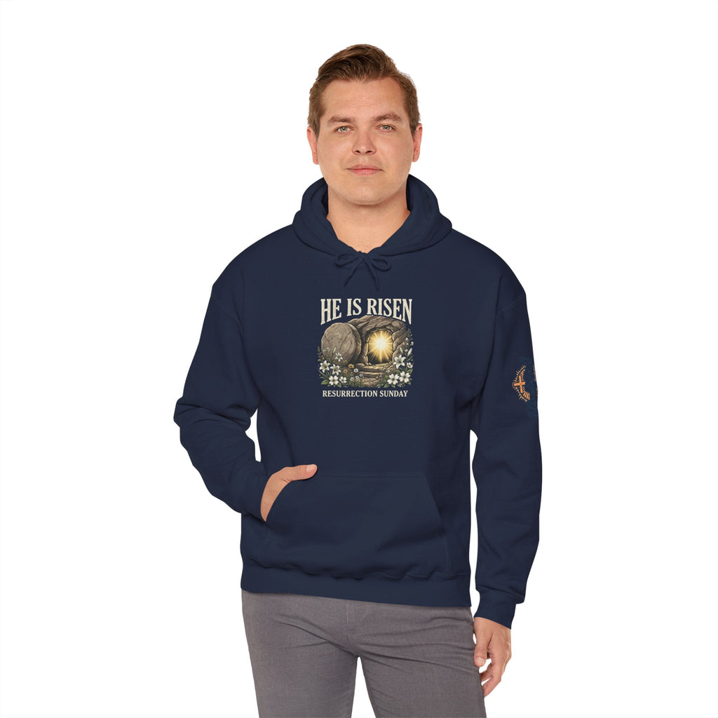 He Is Risen Hoodie — Jesus Christ Resurrection Easter Hoodie Printify