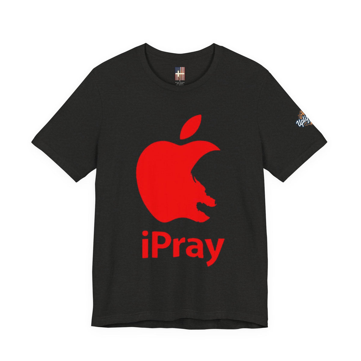 iPray Red Apple Christian T-Shirt — Faith Graphic Tee Printify