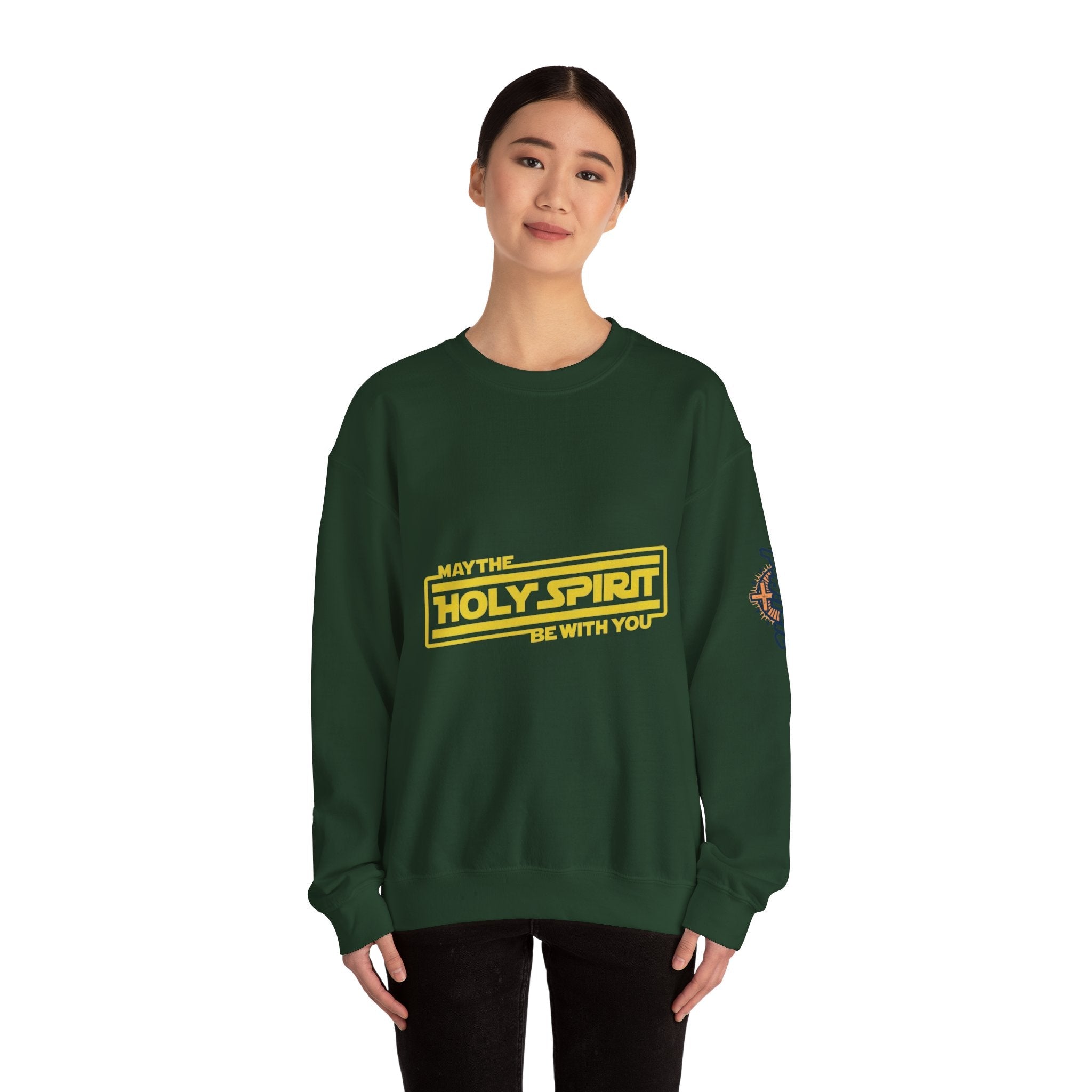 May the Holy Spirit Be With You Sweatshirt - Christian Star Wars Parody Sweatshirt Printify
