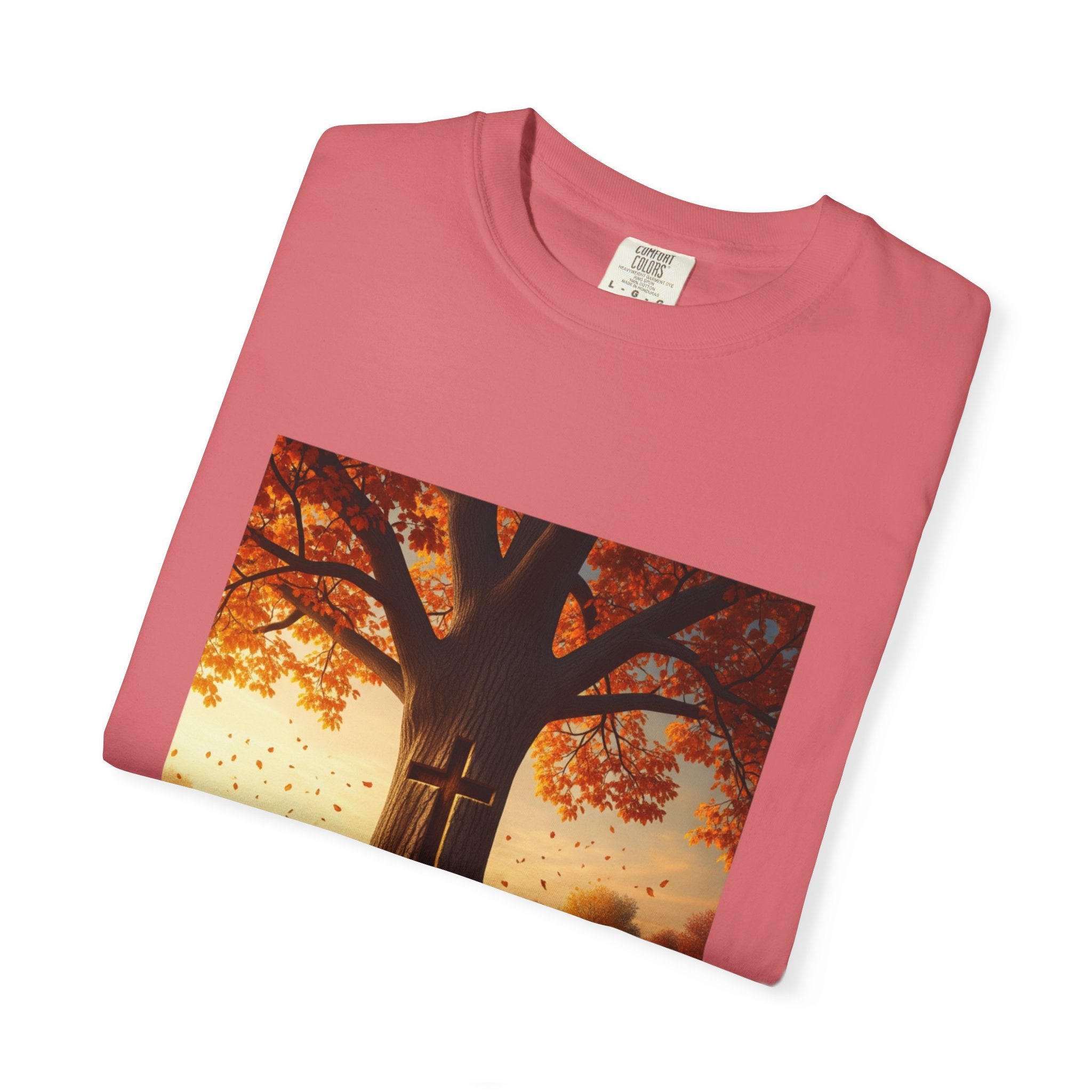 Trust in the Lord T-Shirt – Autumn Tree Christian Tee with Proverbs 3:5 Printify