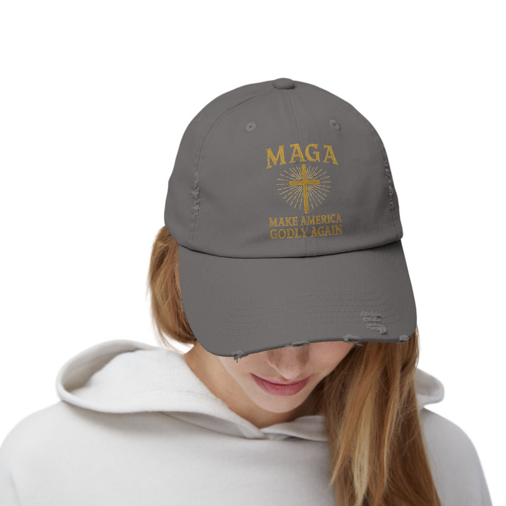 Make America Godly Again Hat – MAGA Christian Patriotic Embroidered Cap for Faith & Freedom Printify