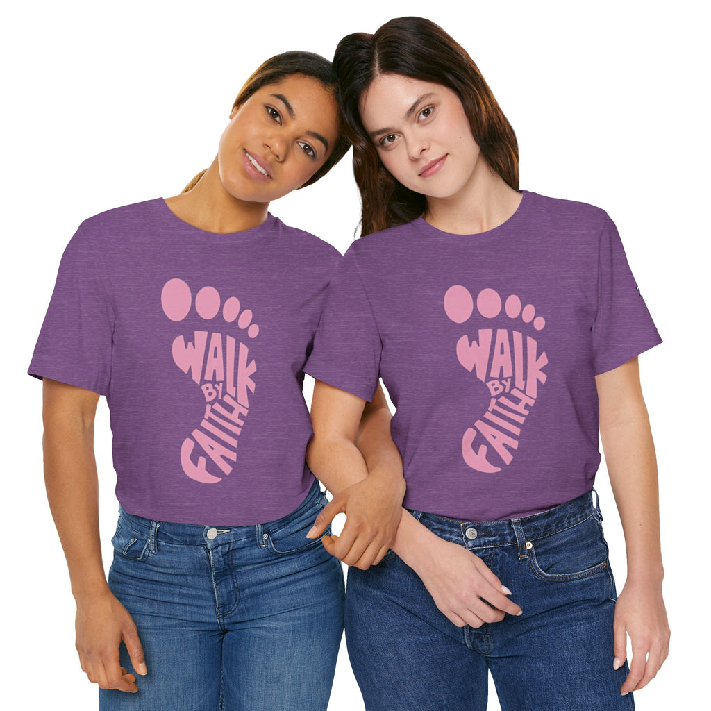 Walk By Faith Footprint T-Shirt Printify