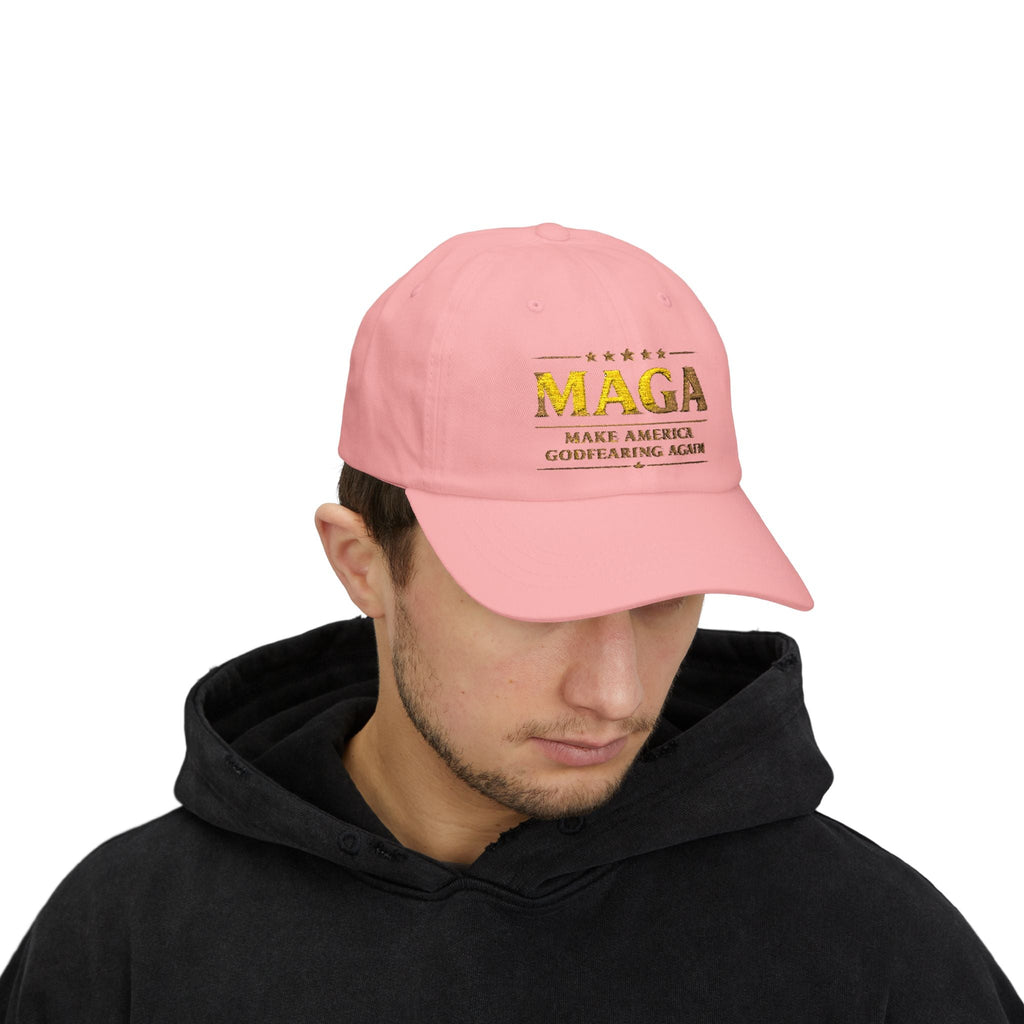 Dad Cap — "MAGA: Make America Godfearing Again" Embroidered Hat Printify