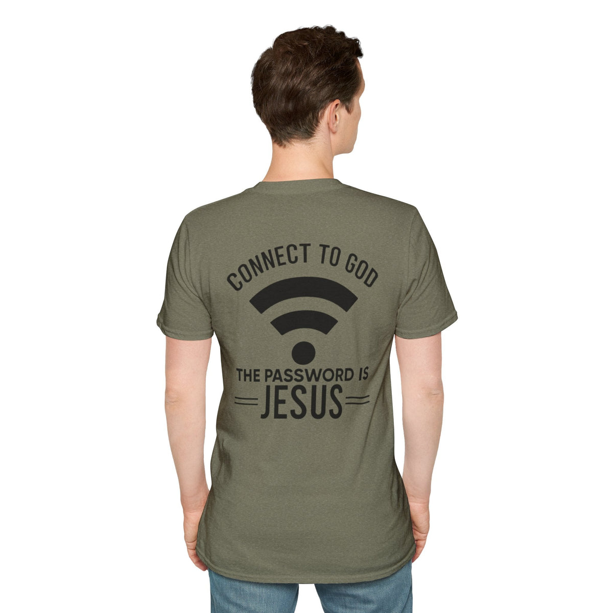 Connect to God T-shirt - WIFI Password is Jesus - Funny Christian Faith T-shirt Printify