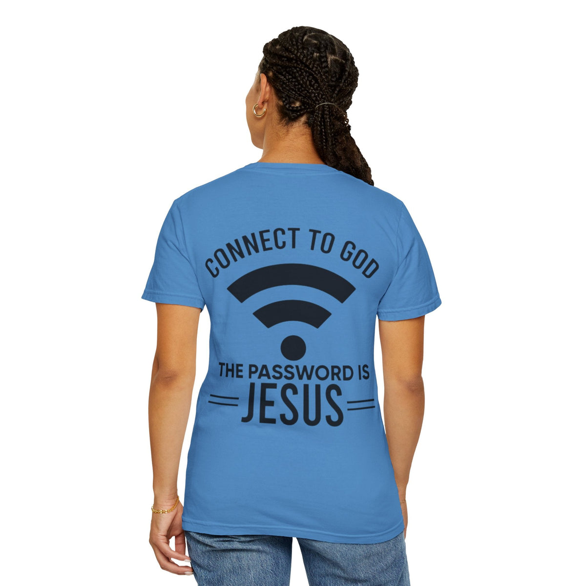 Connect to God T-shirt - WIFI Password is Jesus - Funny Christian Faith T-shirt Printify