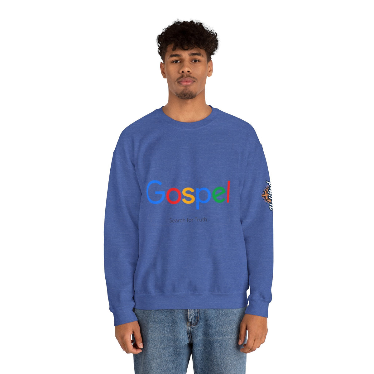 Gospel Graphic Sweatshirt — "Gospel" Colorful Logo Christian Sweatshirt Printify